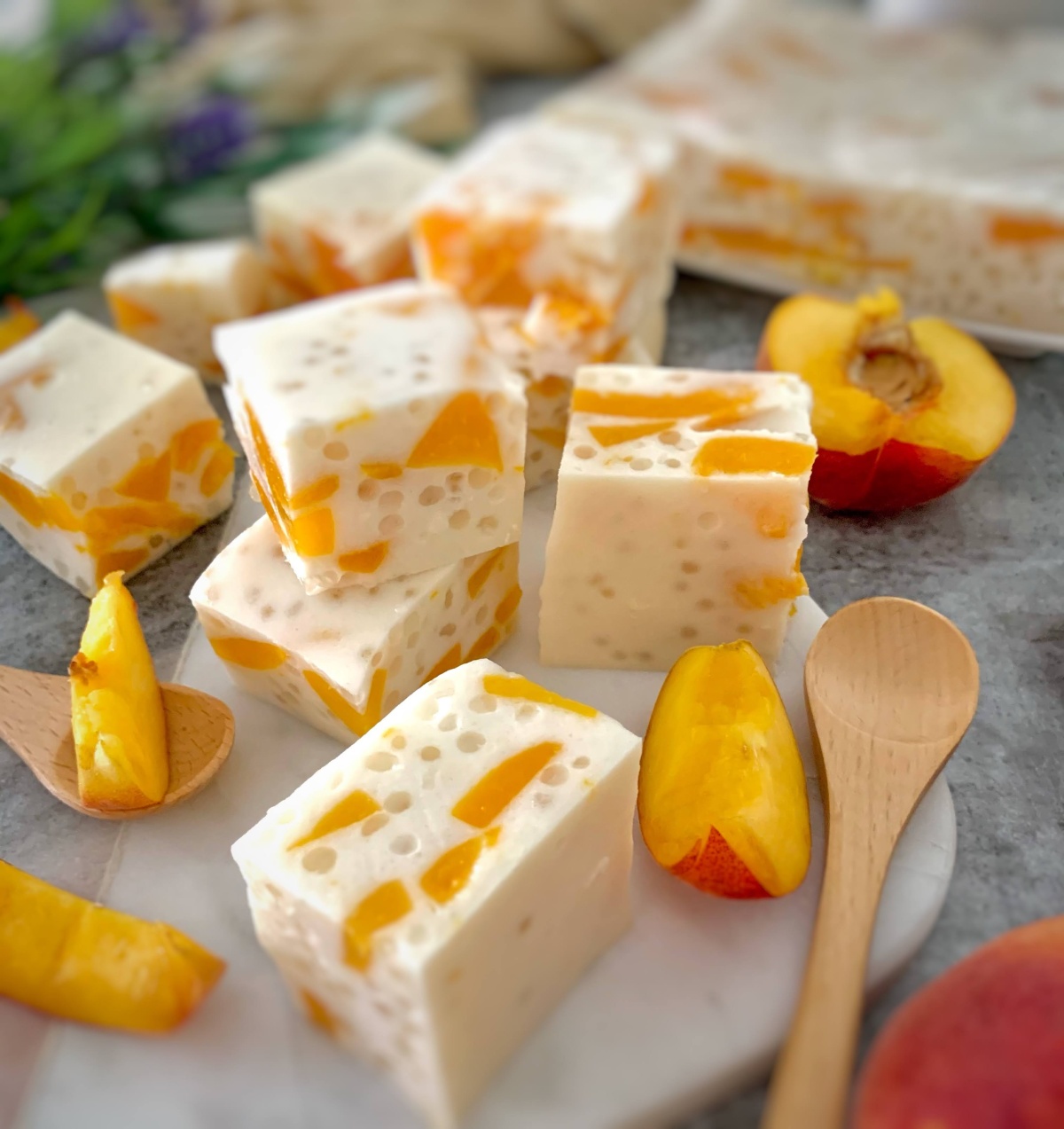 PEACH SAGO JELLY CAKE